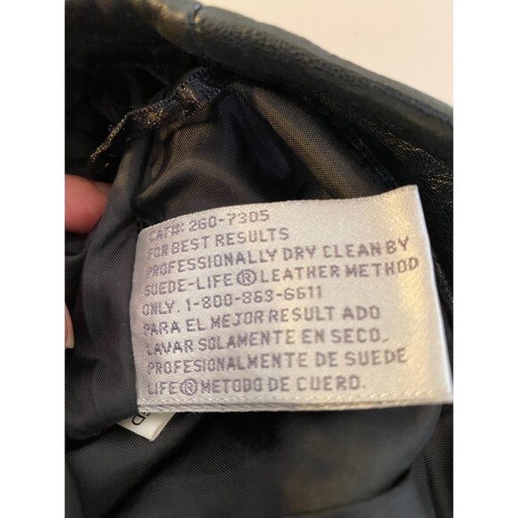 Jacqueline Ferrar Genuine Black Leather Pants Size 6 Black Polyester Lining Sz 6 - Picture 5 of 9